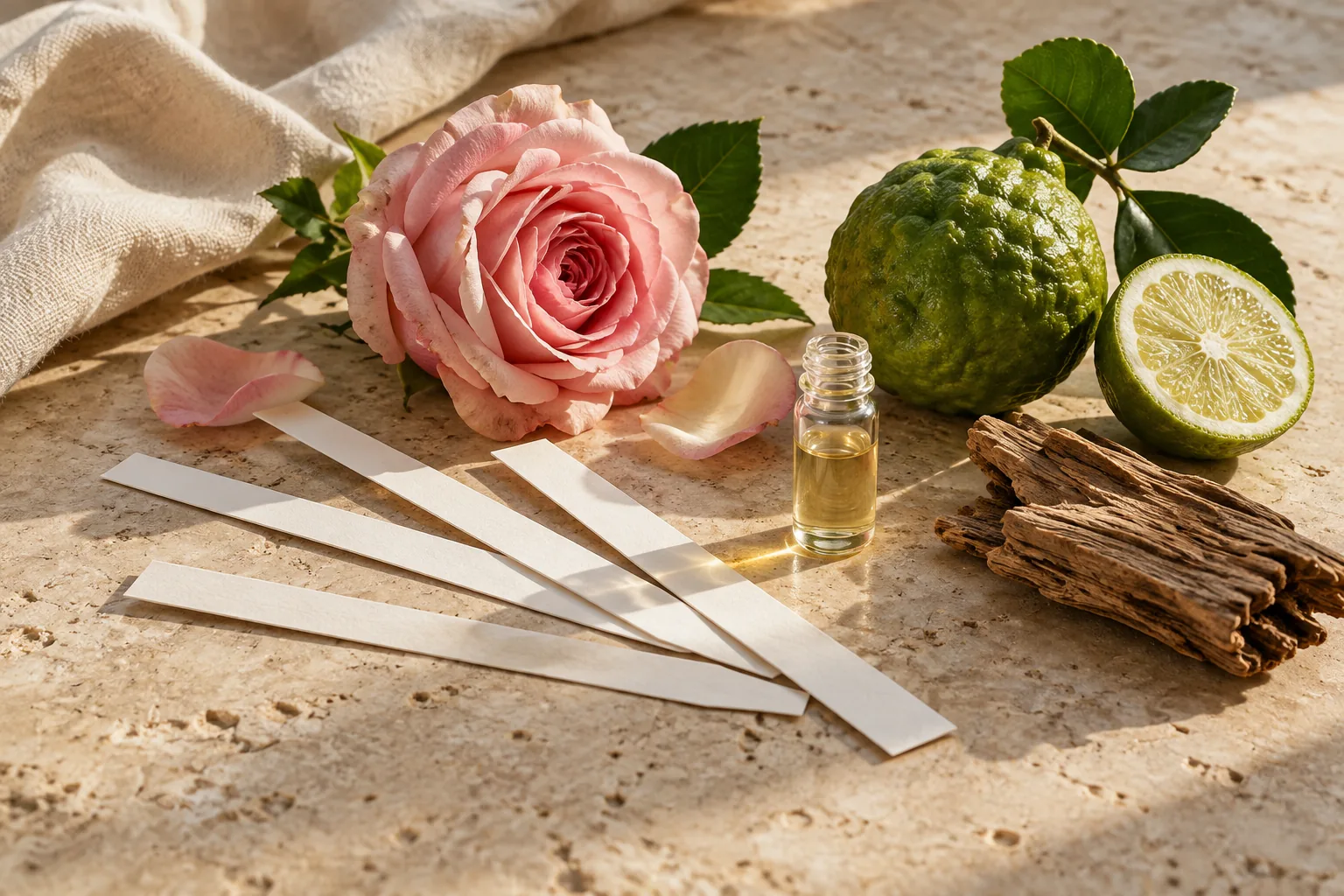 Fragrance materials and scent evaluation blotters